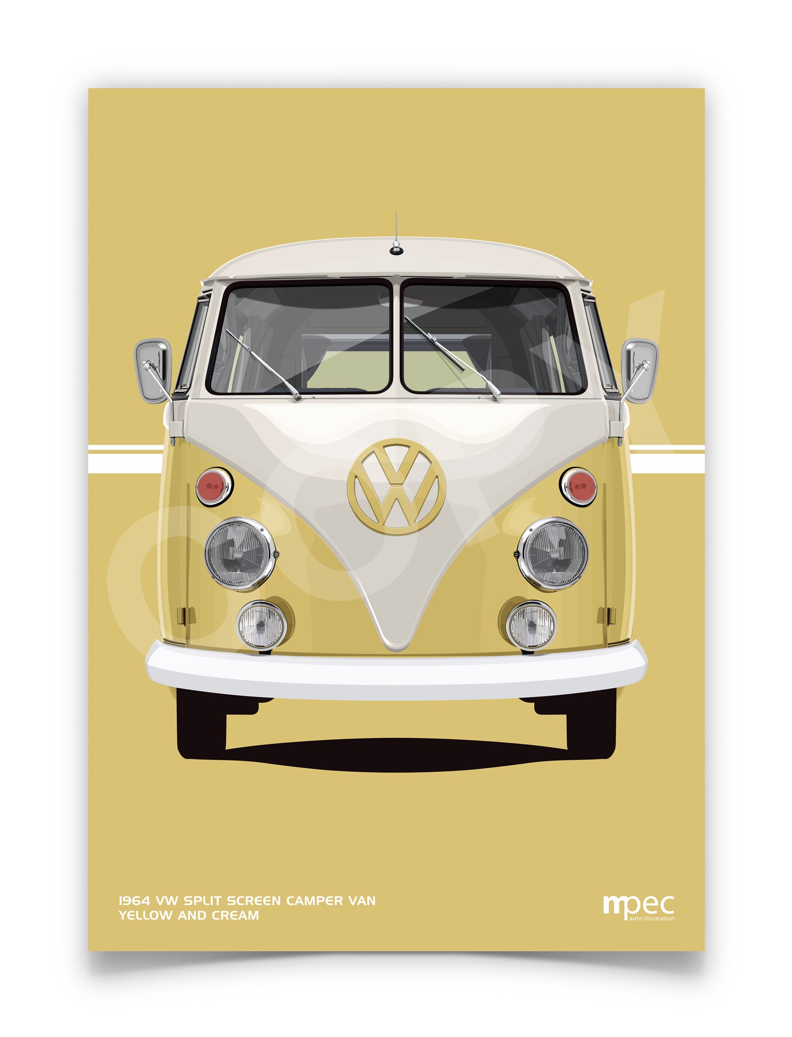 1964 VW Split Screen Camper Van Yellow and Cream