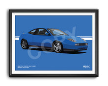 Load image into Gallery viewer, Landscape Illustration 1998 Fiat Coupe 20V Turbo Sprint Blue 462