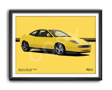 Load image into Gallery viewer, Landscape Illustration 1998 Fiat Coupe 20V Turbo Broom Yellow 258