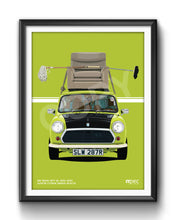 Load image into Gallery viewer, Illustration Mr Bean 1977 BL Mini 1000 in Austin Citron Green