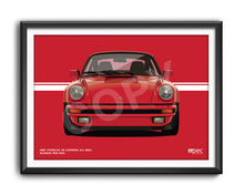 Load image into Gallery viewer, landscape Illustration 1987 Porsche 911 Carrera 3.2 (930) Guards Red 84A