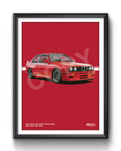 Load image into Gallery viewer, Illustration 1990 BMW E30 M3 Sport Evolution Brilliant Red 308