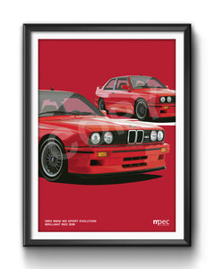 Illustration 1990 BMW E30 M3 Sport Evolution Brilliant Red 308