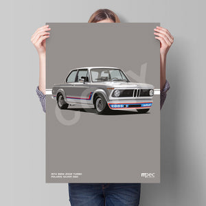 Illustration 1974 BMW 2002 Turbo Polaris Silver