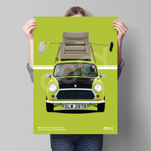 Load image into Gallery viewer, Illustration Mr Bean 1977 BL Mini 1000 in Austin Citron Green