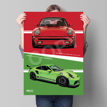 Load image into Gallery viewer, Illustration Combined Porsche 911 Turbo and GT3 RS