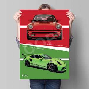 Illustration Combined Porsche 911 Turbo and GT3 RS