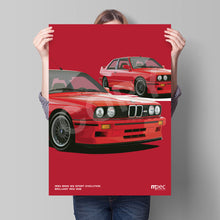 Load image into Gallery viewer, Illustration 1990 BMW E30 M3 Sport Evolution Brilliant Red 308