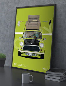 Illustration Mr Bean 1977 BL Mini 1000 in Austin Citron Green