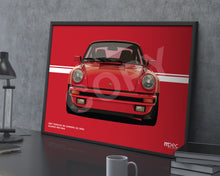 Load image into Gallery viewer, landscape Illustration 1987 Porsche 911 Carrera 3.2 (930) Guards Red 84A