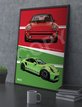 Load image into Gallery viewer, Illustration Combined Porsche 911 Turbo and GT3 RS