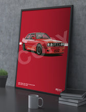 Load image into Gallery viewer, Illustration 1990 BMW E30 M3 Sport Evolution Brilliant Red 308