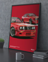 Load image into Gallery viewer, Illustration 1990 BMW E30 M3 Sport Evolution Brilliant Red 308
