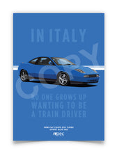Load image into Gallery viewer, Illustration Advert of 1998 Fiat Coupe 20V Turbo Sprint Blue 462