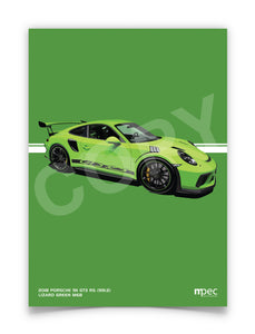 Illustration 2018 Porsche 911 GT3 RS Lizard Green M6B (991.2)