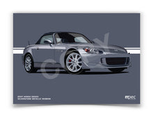 Load image into Gallery viewer, Landscape Illustration 2007 Honda S2000 Silverstone Metallic NH360M - Hood Up