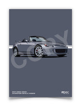 Load image into Gallery viewer, Illustration 2007 Honda S2000 Silverstone Metallic NH360M - Hood Down