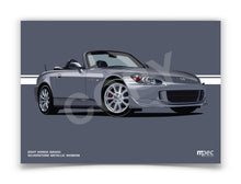 Load image into Gallery viewer, Landscape Illustration 2007 Honda S2000 Silverstone Metallic NH360M - Hood Down
