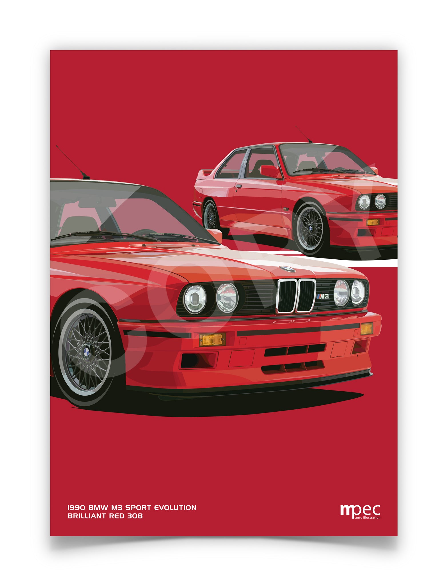 Illustration BMW E30 M3 Sport Evolution – mpecautoillustration