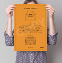 Load image into Gallery viewer, A3 BMW Z3 M Technical Illustration Poster - choice of colours