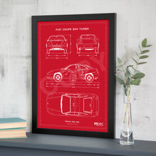 Load image into Gallery viewer, A3 Fiat Coupe Technical Illustration Poster - Choice of colours