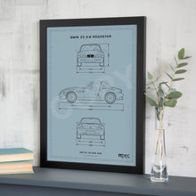 Load image into Gallery viewer, A3 BMW Z3 2.8 Technical Illustration Poster - choice of colours