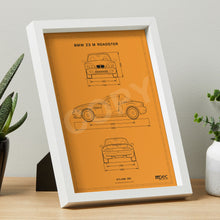 Load image into Gallery viewer, A4 BMW Z3 M Technical Illustration Poster - choice of colours