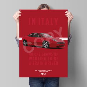 Illustration Advert 1998 Fiat Coupe 20V Turbo LE Speed Red 168