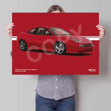 Load image into Gallery viewer, Landscape Illustration 1998 Fiat Coupe 20V Turbo LE Speed Red 168