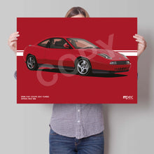 Load image into Gallery viewer, Landscape Illustration 1998 Fiat Coupe 20V Turbo Speed Red 168
