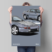 Load image into Gallery viewer, Illustration 1992 Toyota MR2 GT-i Steel Mist Grey