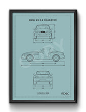 Load image into Gallery viewer, A4 BMW Z3 2.8 Technical Illustration Poster - choice of colours