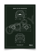 Load image into Gallery viewer, A4 BMW Z3 2.8 Technical Illustration Poster - choice of colours