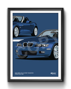 Illustration 2001 BMW Z3 3.0 Sport Roadster Topaz Blue 364