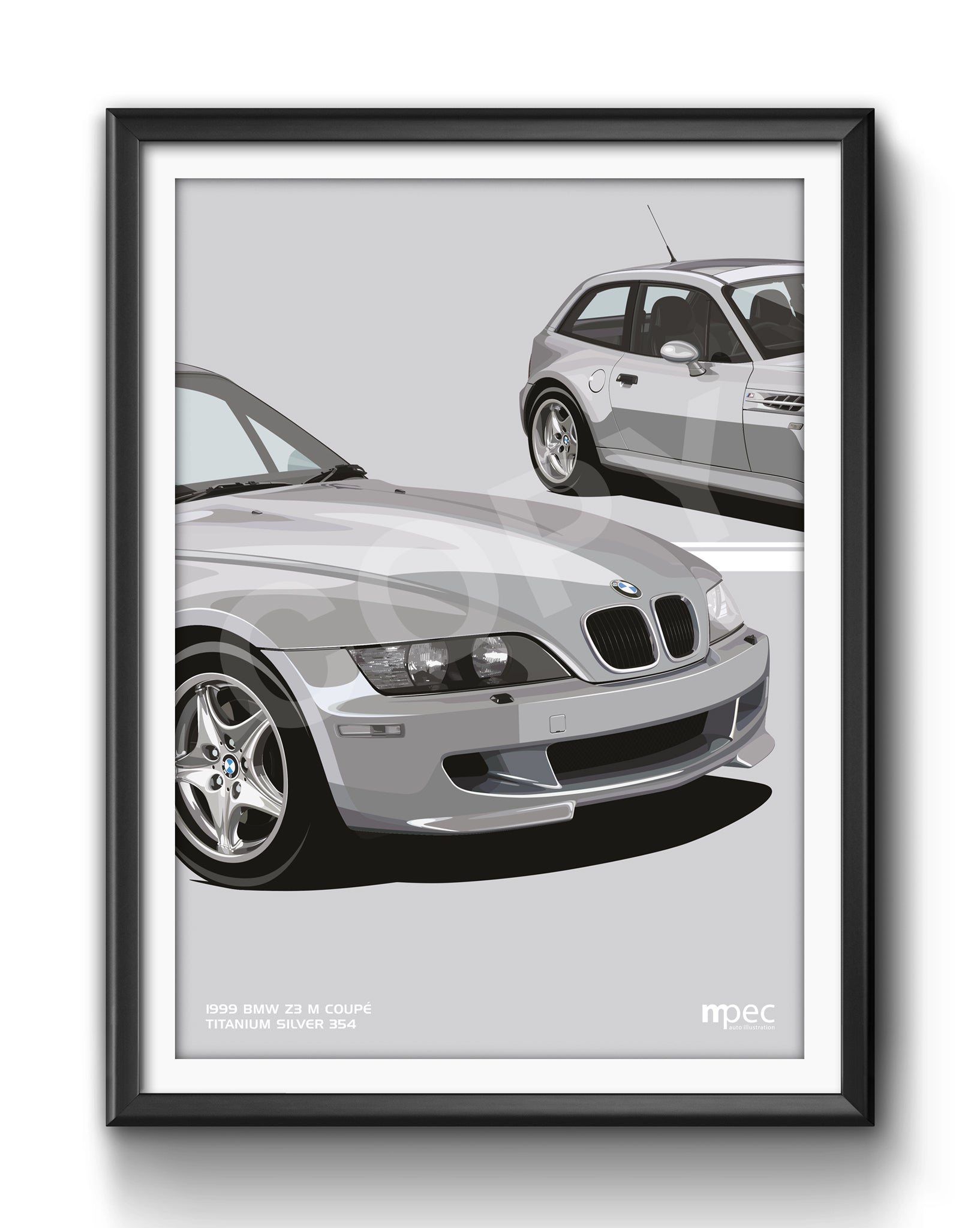 Classic Car Posters of BMW Z3 M Coupe – mpecautoillustration