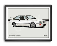 Load image into Gallery viewer, Landscape Illustration 1987 Ford Sierra RS Cosworth Diamond White B3