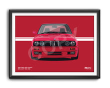 Load image into Gallery viewer, Landscape Illustration 1990 BMW E30 325i Sport Brilliant Red 308