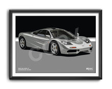 Load image into Gallery viewer, Landscape Illustration 1993 McLaren F1 Magnesium Silver - Lines