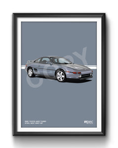 Illustration of Toyota MR2 Turbo in Steel Mist Grey
