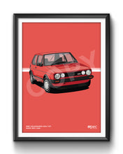 Load image into Gallery viewer, Illustration 1983 Volkswagen Golf GTI Mars Red LA3A