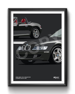 Illustration 1998 BMW Z3 M Roadster Cosmos Black 303 - red and black seats