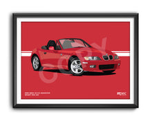 Load image into Gallery viewer, Landscape Illustration 1999 BMW Z3 2.0 Roadster Bright Red 314