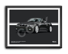 Load image into Gallery viewer, Landscape Illustration 2002 BMW Z3 2.2 Roadster Sapphire Black 475
