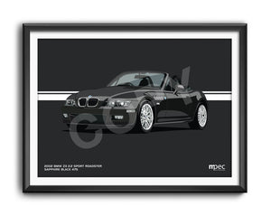 Landscape Illustration 2002 BMW Z3 2.2 Roadster Sapphire Black 475