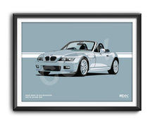 Load image into Gallery viewer, Landscape Illustration 2000 BMW Z3 2.8 Roadster Arctic Silver 309