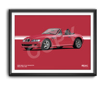 Load image into Gallery viewer, Landscape Illustration 1998 BMW Z3 M Roadster Imola Red 405