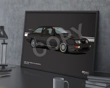 Load image into Gallery viewer, Landscape Illustration 1987 Ford Sierra RS Cosworth Black A6