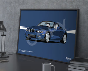 Landscape Illustration 2001 BMW Z3 3.0 Sport Roadster Topaz Blue 364