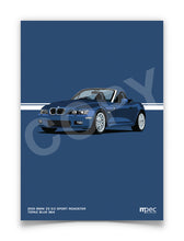 Load image into Gallery viewer, Illustration 2001 BMW Z3 3.0 Sport Roadster Topaz Blue 364