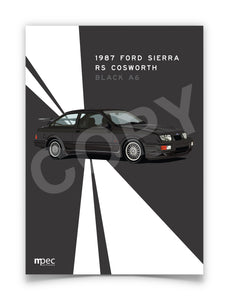 Illustration 1987 Ford Sierra RS Cosworth Black A6